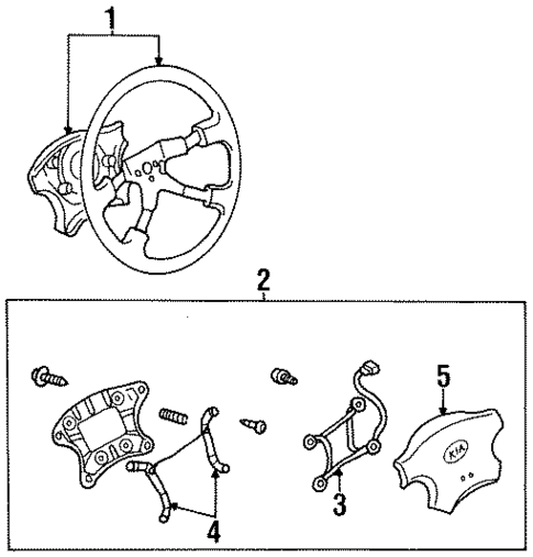 Steering Wheel & Trim for 1995 Kia Sephia #0
