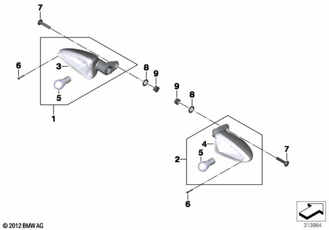 63237720563 - : Turn Signal Lamp, White for BMW-Motorrad Image