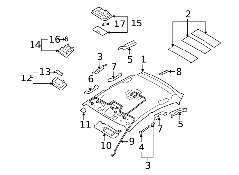 Interior Trim - Roof for 2007 Hyundai Elantra #0