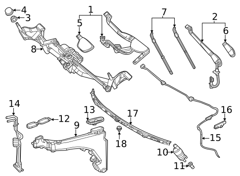 Wiper & Washer Components for 2022 Mercedes-Benz GLS 63 AMG&reg; #2