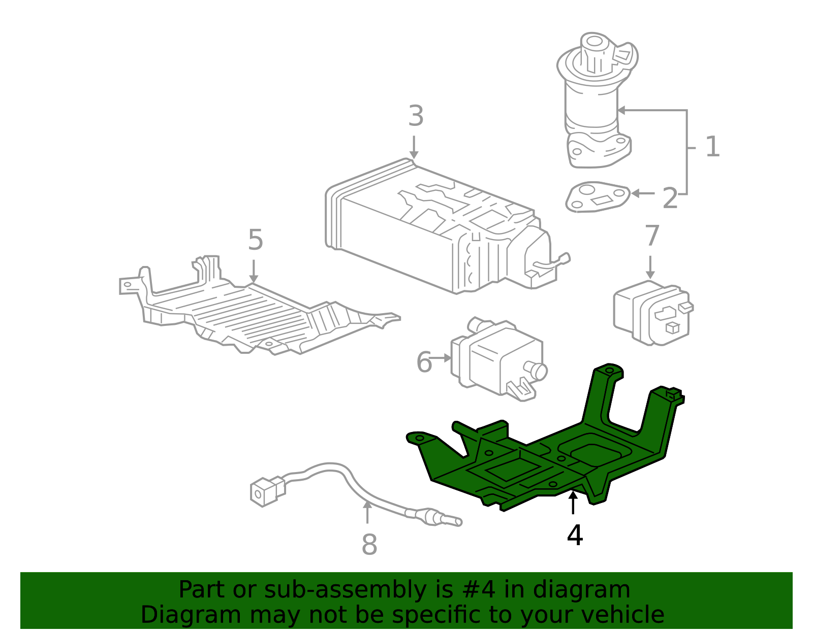 17358-SHJ-A00 - Vapor Canister Bracket 2005-2010 Honda Odyssey | Honda ...
