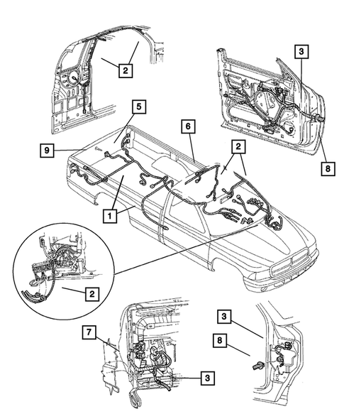 Wiring-Body & Accessories for 2002 Dodge Dakota #0