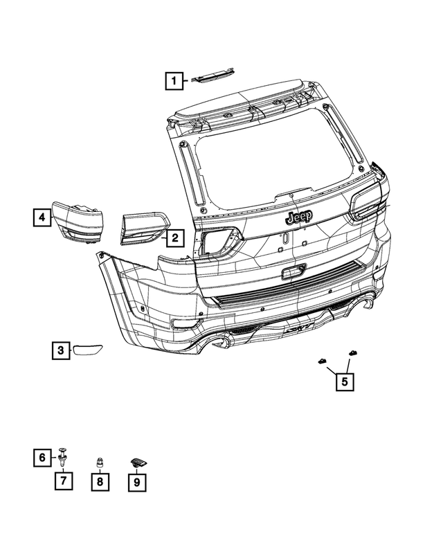 68236136AF - Electrical: Backup Lamp, Right for Mopar Image