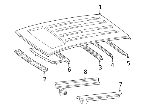Roof & Components for 2002 Toyota Highlander #0