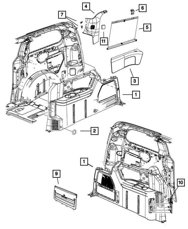 5RV97DX9AB - Interior Trim: Quarter Trim Panel, Left for Mopar Image image