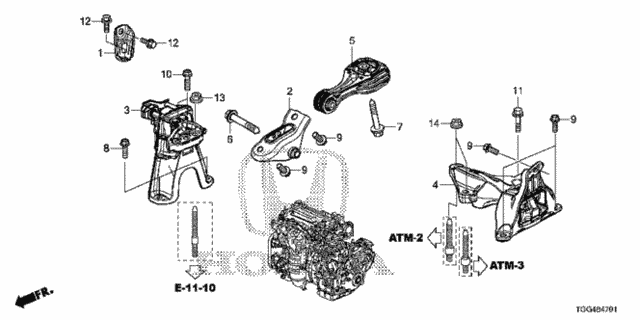 Engine Mounts (CVT) for 2018 Honda Civic #0