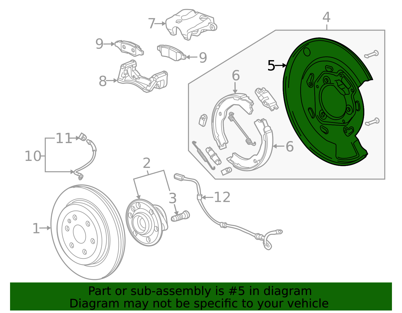 2010-2016 Cadillac SRX Rear Brake Backing Plate Assembly 20921104 | OEM ...