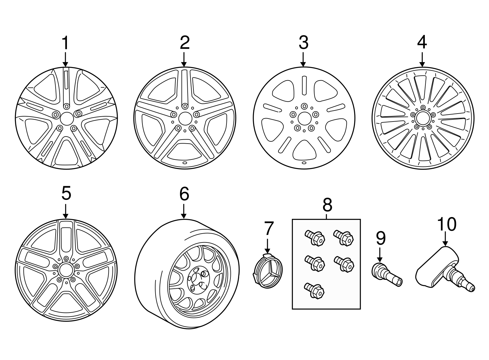 253 401 17 00 7x23 5 spoke wheel 50 8 cm 20 inch high sheen 2016