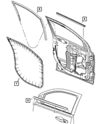 5067766AC - Doors, Door Mirrors and Related Parts: Front Door Mounted Weatherstrip, Right for Mopar Image