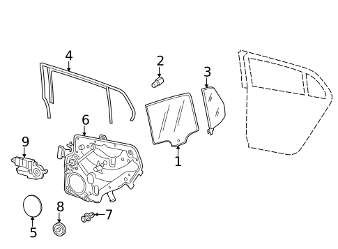Glass - Rear Door for 2012 Volkswagen GTI #0