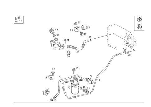Refrigerant Line Arrangement for 2002 Mercedes-Benz CLK430 #1