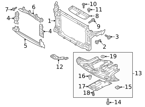 Radiator Support for 2016 Hyundai Tucson #0