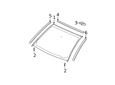 Glass - Windshield for 2000 Saturn LS #4