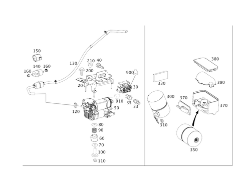 Compressor, Pressure Reservoir and Valve Unit for 2016 Mercedes-Benz GLE400 #0