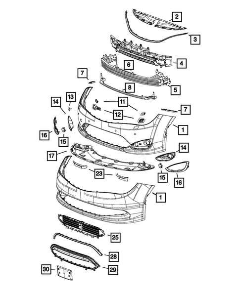 Front Bumper and Fascia for 2019 Chrysler Pacifica #0