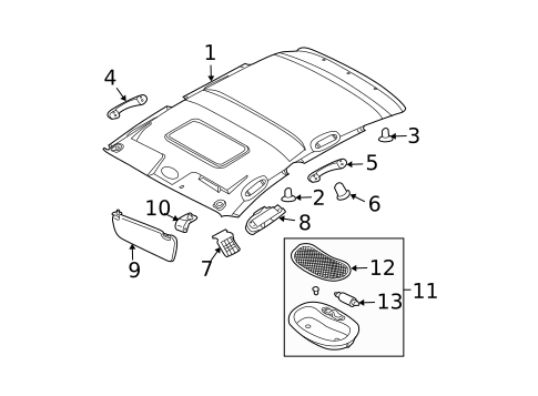 Interior Trim - Roof for 2011 Chevrolet Aveo5 #0