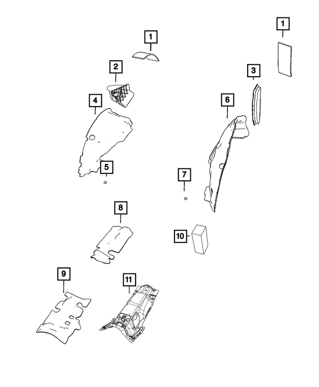 55197424AD - Interior Trim: Wheelhouse Silencer for Mopar Image