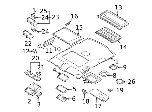 Interior Trim - Roof for 1999 BMW 528i #1