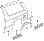 15702003 - Body: Wheel Opening Molding for Chevrolet: S10 Blazer | GMC: Jimmy, Jimmy S15, Typhoon Image