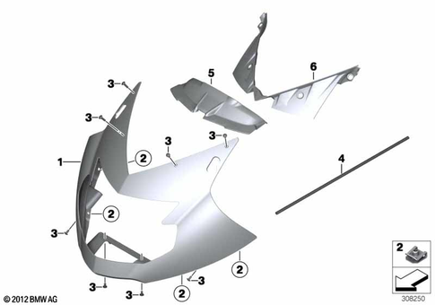 Motorcycle Trim Section, Windshield for 2004 BMW-Motorrad K 1200 S #8