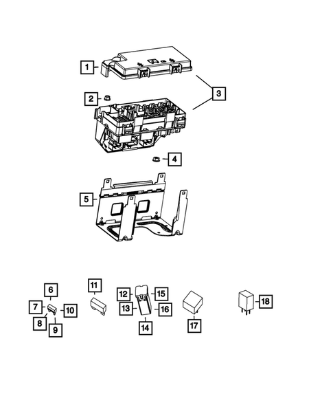 Power Distribution Center, Fuse Block, Junction Block, Relays and Fuses for 2015 Dodge Grand Caravan #0