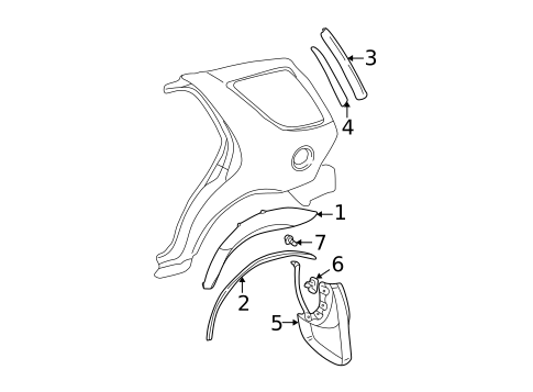 Exterior Trim - Quarter Panel for 2002 Mercedes-Benz ML500 #0