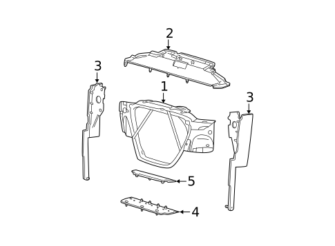 Radiator Support for 2000 Ford F-350 Super Duty #0