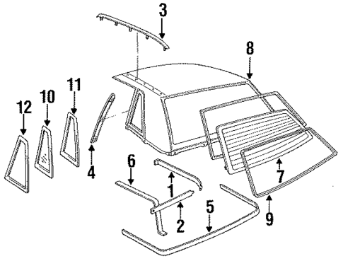 Exterior Trim - Top for 1991 Mercury Capri #0