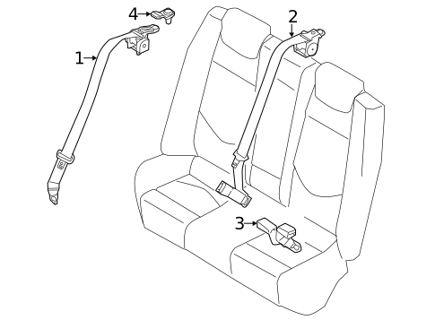 Rear Seat Belts for 2013 Hyundai Elantra Coupe #1