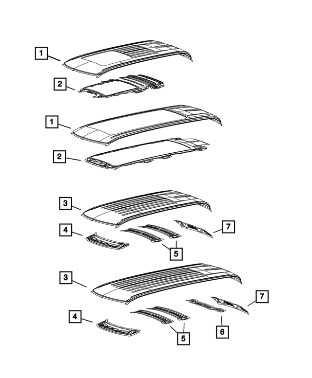 « 68543957AA – Body Sheet Metal Except Doors : Arrière Du Toit Pavillon pour Mopar Image »
