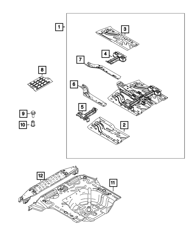 68656513AA - : Rear Floor Crossmember for Mopar Image