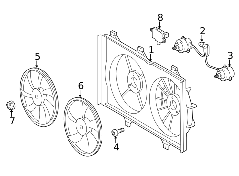 Cooling Fan for 2019 Toyota Highlander #0