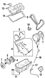 MD104161 - Engine: Upper Timing Cover for Chrysler: Grand Voyager, Town &amp; Country, Voyager | Dodge: Caravan, Daytona, Grand Caravan, Mini Ram, Raider, Ram 50, Shadow Image