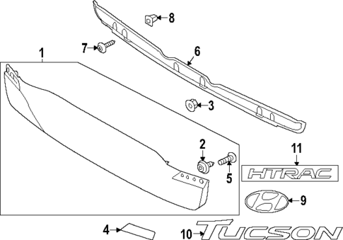 Exterior Trim - Lift Gate for 2021 Hyundai Tucson #0