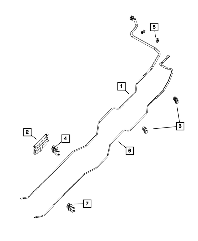 57009654AA - Fuel and Accelerator Pedal: Fuel Supply And Return Tube for Mopar Image