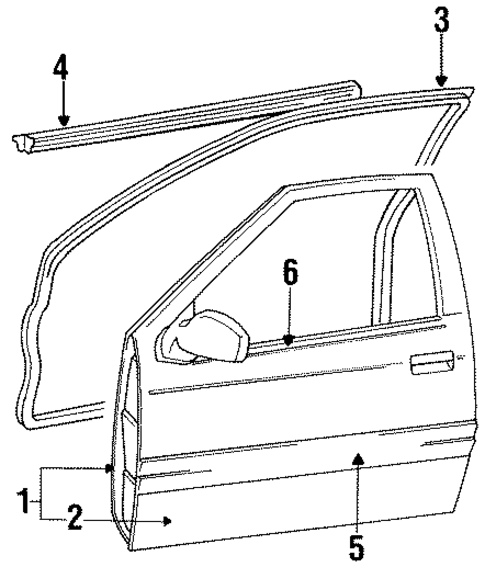 Door & Components for 1991 Toyota Tercel #2