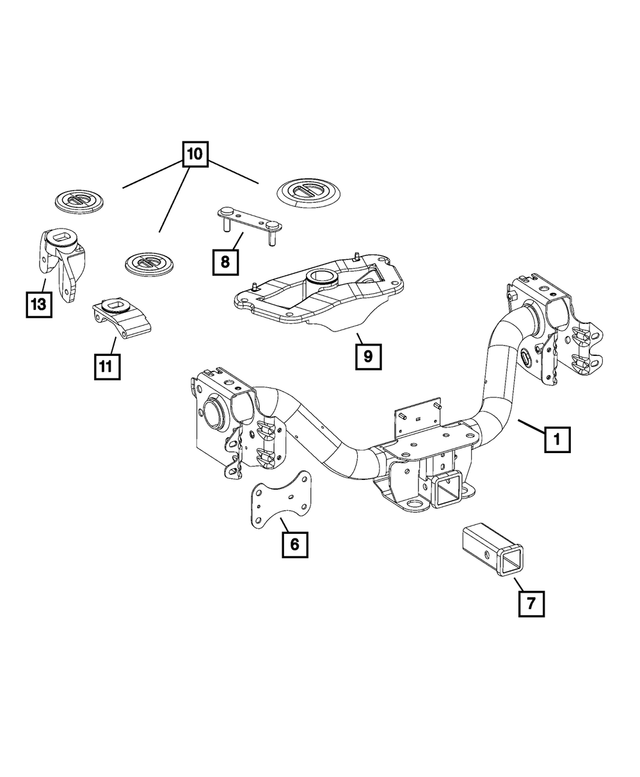 68535575AA - Frame, Bumper and Fascia: Tie Down Bracket, Right for Mopar Image