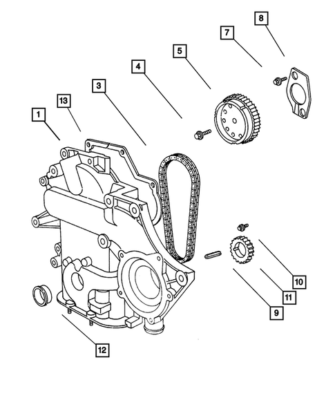 Timing Chain and Cover for 2001 Chrysler Voyager #0