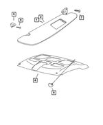 5ES01TL2AF - Interior Trim: Visor, Left for Dodge: Ram 1500, Ram 2500, Ram 3500 Image