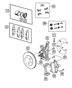68185425AA - : Disc Brake Caliper Adapter for Chrysler: 200 | Dodge: Avenger Image