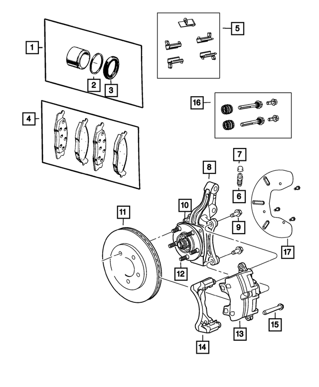 « 4766027AB – Service Brakes : Pare-boue Ecran, Côté Gauche pour Mopar Image »