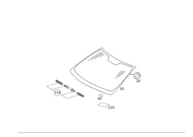 2116701101 - Windows: Windshield for Mercedes-Benz Image image