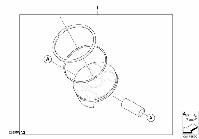 11257715432 - Engine: Set, Piston 1 -  for BMW-Motorrad Image