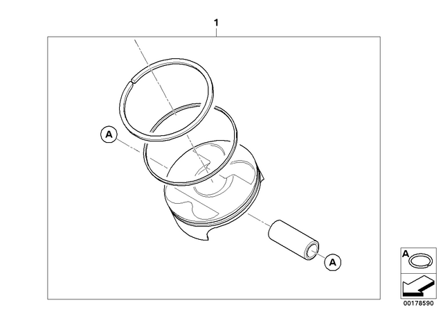 11257715432 - : Set, Piston 1 for BMW-Motorrad Image
