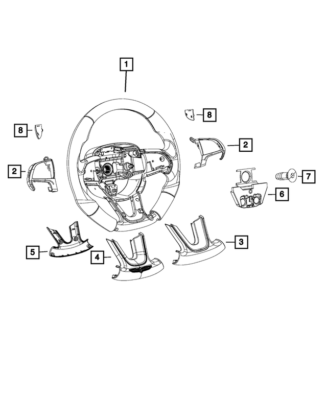 6VC76TASAA - Steering: Steering Wheel Bezel, Right for Mopar Image
