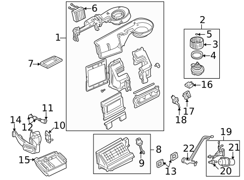 Evaporator & Heater Components for 2005 Lincoln Aviator #0