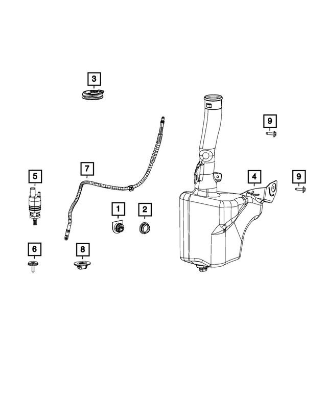 68440467AA - Electrical: Washer Reservoir Hose for Mopar Image image