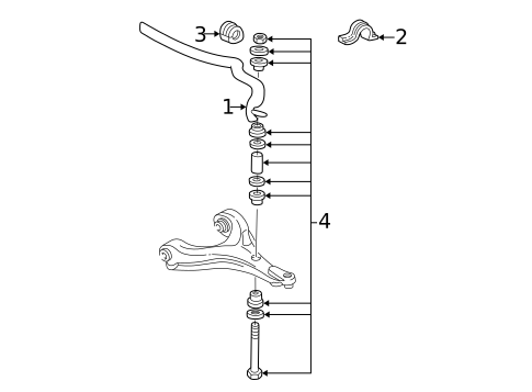 Stabilizer Bar & Components for 2003 Buick Park Avenue #0