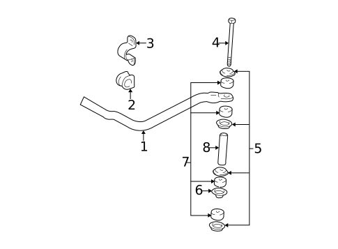 Stabilizer Bar & Components for 1999 Toyota Tacoma #2