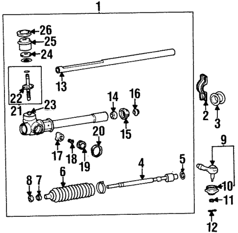 Steering Gear & Linkage for 1998 Hyundai Accent #0